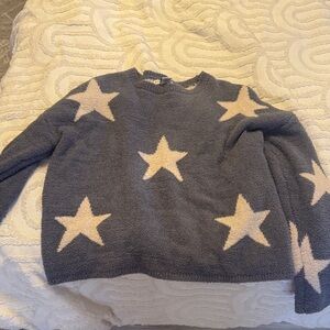 Sincerely Jules Star Pattern Sweater - Blue and Cream